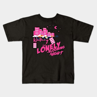 Walking in Lonely Blooming Night Kids T-Shirt